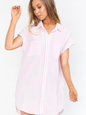 Martin Shirt Dress ~ Blush Stripe