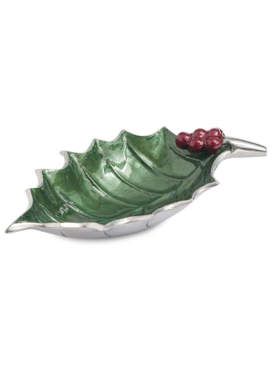 Julia Knight Holly Sprig 10" Bowl In Emerald