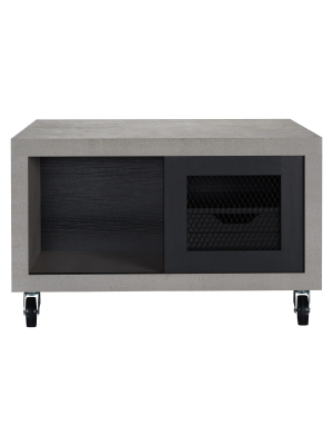 Rayna Industrial Coffee Table Black/cement - Iohomes