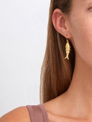 Gold Lucky Koi Earrings