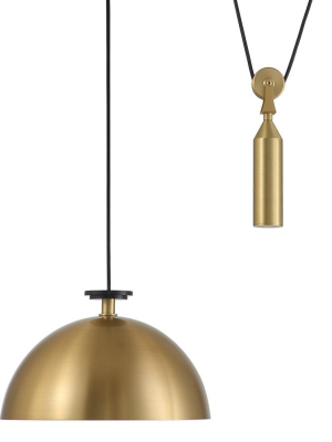 Brass Dome Counterweight Pendant Light