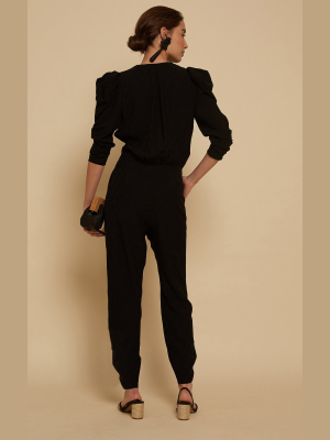 Splendid Isolation Tie-front Jacquard Jumpsuit