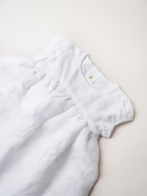 White Linen Dress For Kids