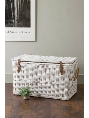 Milan Set Of 2 Rattan Storage Trunk White - East At Main