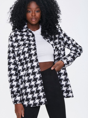 Houndstooth Button-front Jacket