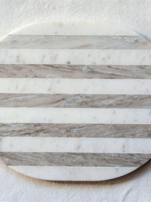 Grey & White Stripe Marble Cutting/cheese Board
