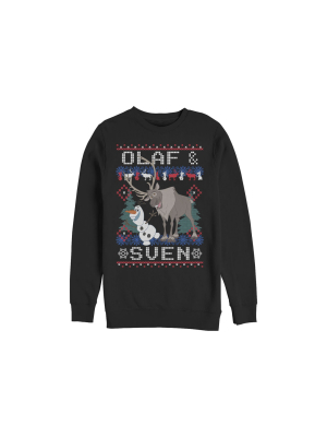 Men's Frozen Ugly Christmas Olaf Sven Sweatshirt