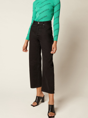 Cropped Rigid High-rise Straight-leg Jean