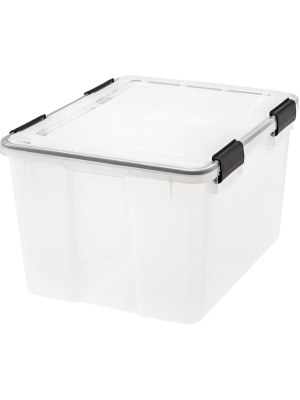 Iris 4pk 46qt Weathertight Storage Box Clear