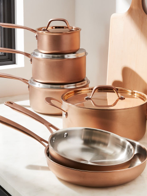 Fleischer And Wolf Bronze Rome Tri-ply 10-piece Cookware Set