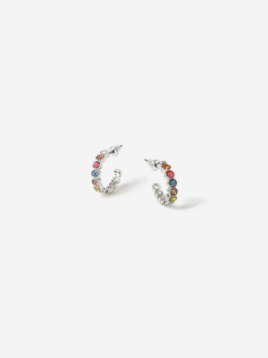 **stone Hoop Earrings