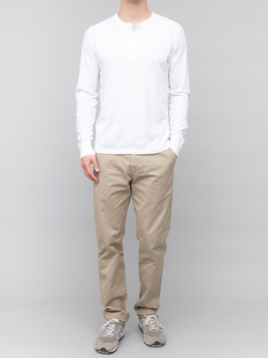 Men's L/s Supima Jersey Henley White