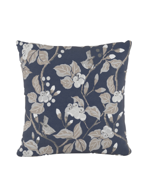 Chinois Floral Square Throw Pillow Navy - Cloth & Company