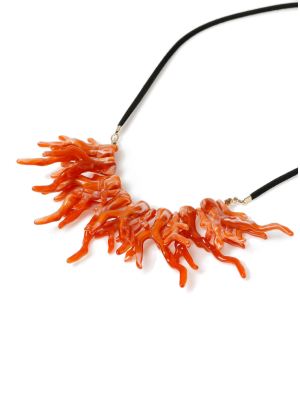 Coral Corduroy Necklace*