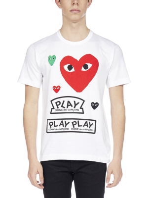 Comme Des Garçons Play Multi Logo T-shirt