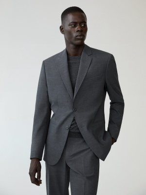 Slim Fit Wool Suit Blazer