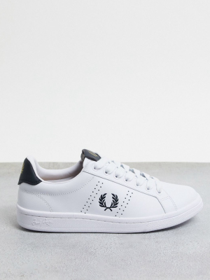 Fred Perry B721 Leather Sneakers In White