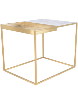 Corbett Side Table, White