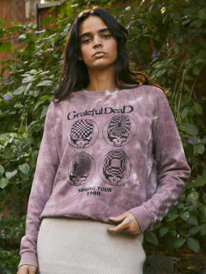 Women's Grateful Dead Tonal Tie Dye Raglan French Terry Crew Pullover