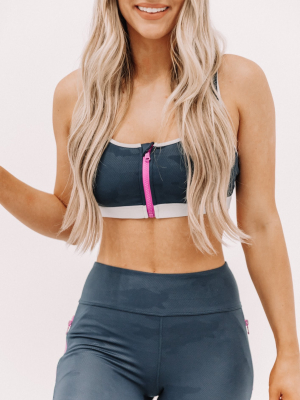 Navy Camo Sports Bra