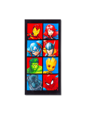 Avengers Faces Of Heroes Beach Towel - Marvel
