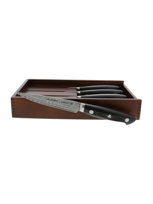 Euroline Damascus Collection 4pc Steak Knife Set