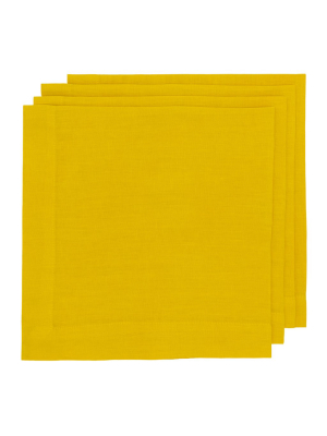 Hg Citron Hand-dyed Linen Napkin, 22"