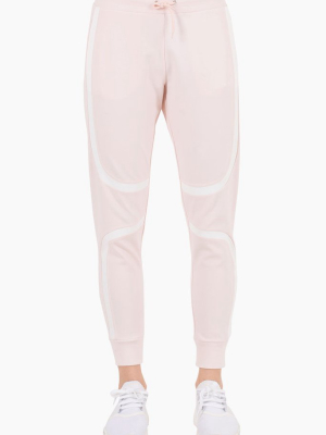 Greenville Striped High Waisted Drawstring Sweatpants - Blush Pink