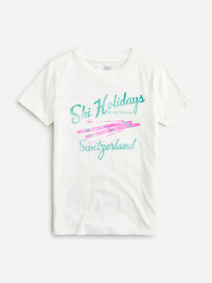 Vintage Cotton "ski Holidays" T-shirt