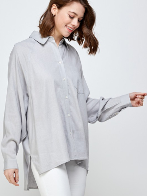 Fun 2 Fun Button Down Raglan Cover Up Shirt