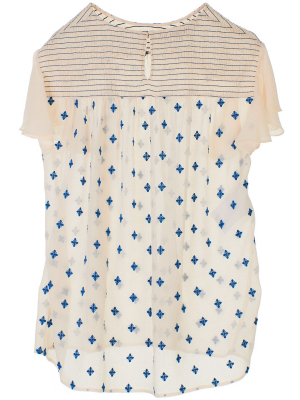 Philosophy Di Lorenzo Serafini Embroidered Short-sleeve Blouse