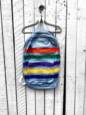'rainbow Stripe' Painted Backpack