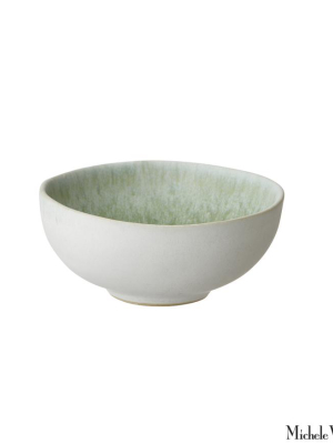 Mini Bowl Matte White And Caribbean Green Glaze