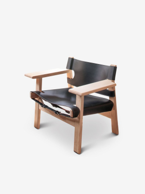 Borge Mogensen Spanish Chair In Black Leather