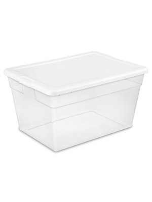 Sterilite 56qt Clear Storage Box White Lid