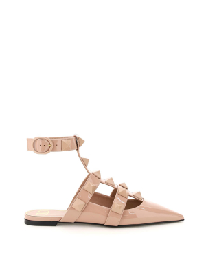 Valentino Garavani Roman Stud Ankle Strap Flats