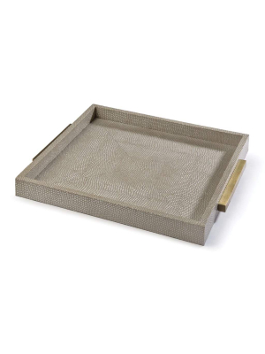 Square Shagreen Boutique Tray (ivory Grey Python)