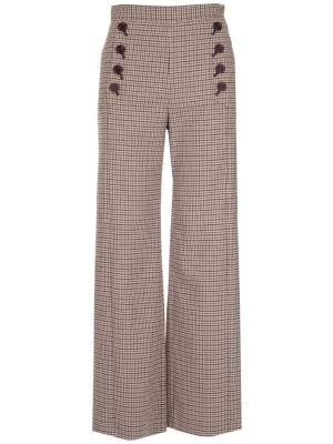 See By Chloé Check High Waisted Pants