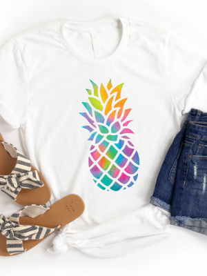 Mulitcolor Pineapple Graphic Tee