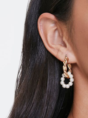 Faux Pearl Drop Earrings