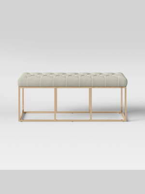 Trubeck Tufted Metal Base Bench Faux Leather - Project 62™