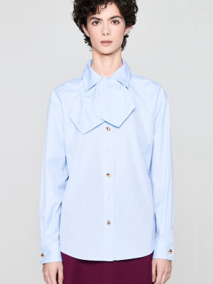 Cotton Bow-neck Shirt