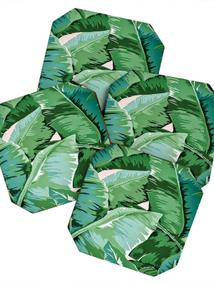 Gale Switzer Banana Leaf Grandeur Ii Coaster Set - Deny Designs