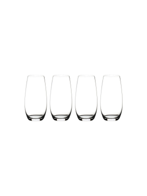 Riedel Vinum O Wine Tumbler Champagne Stemless Fine Crystal Glasses, Set Of 4