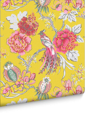 Chinoiserie Wallpaper In Canary From The Exclusives Collection By Graham & Brown