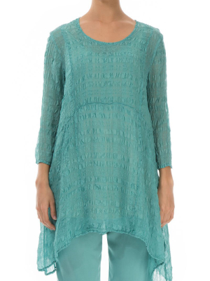 Light Aqua Green Silk Tunic