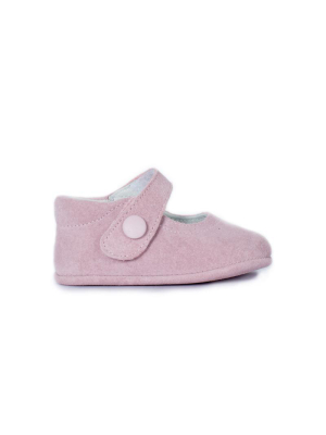 Childrenchic® My-first Pink Suede Baby Mary Janes