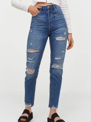 Slim Mom High Ankle Jeans