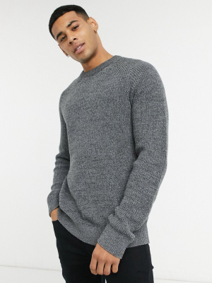 Selected Homme Chunky Sweater In Gray