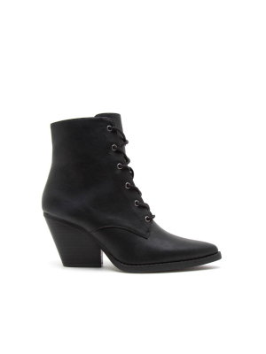 Zooey-24x Black Lace Up Booties